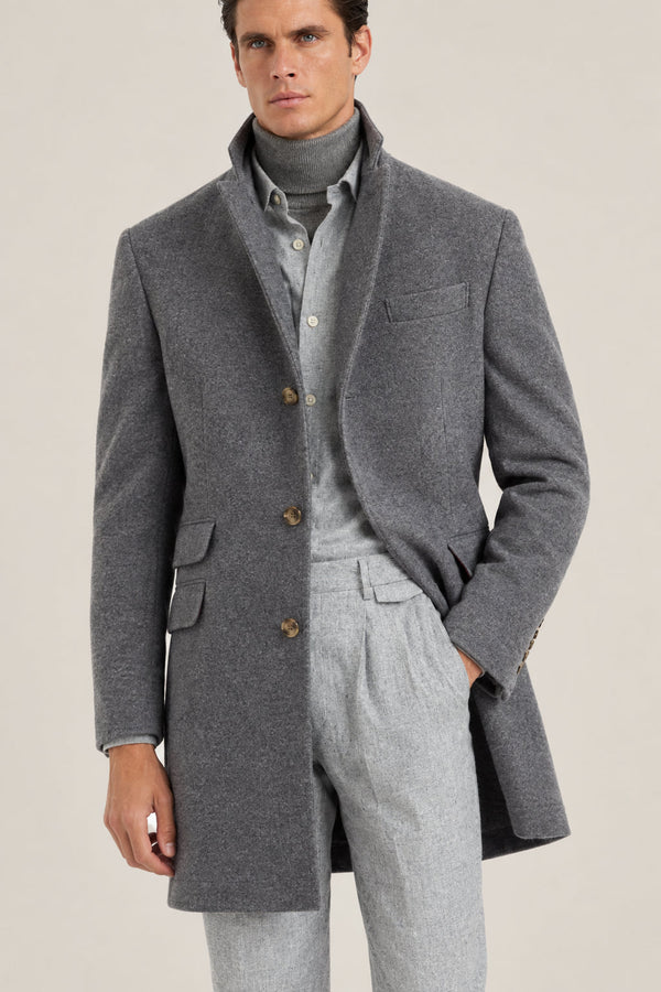 Brunello Cucinelli Mens Grey Wool Single Breasted Jacket Gray Clothing