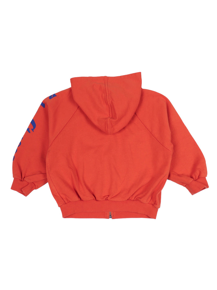 Bobo Choses Zipped Hoodie Orange Organic Cotton Sweatshirt