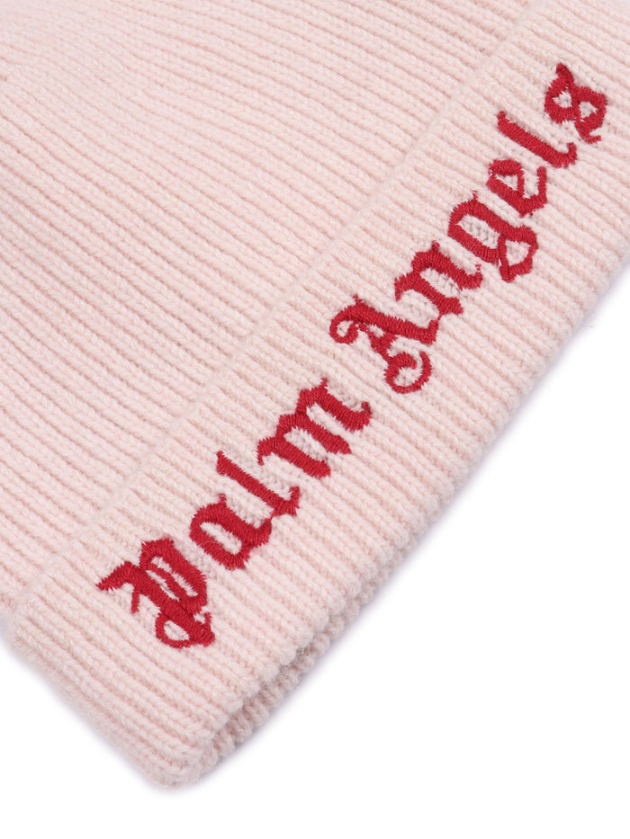 Logo Knit Beanie Rose Pink - Brick Red Hat