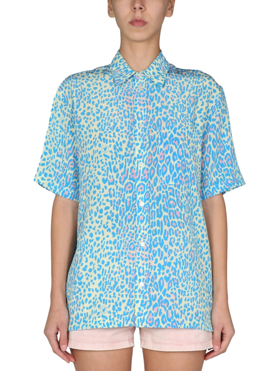 Animal Print Shirt Multicolour Silk