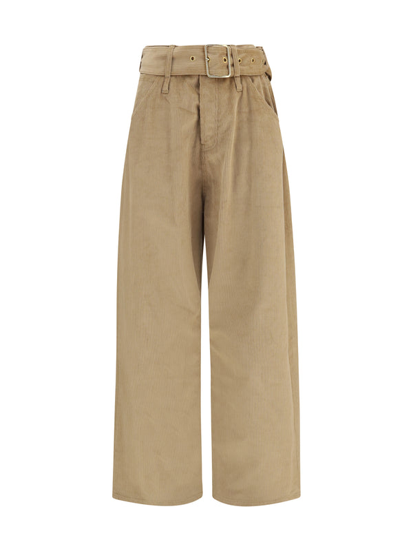 Corduroy Pants Korea Pier Beige Cotton Trousers