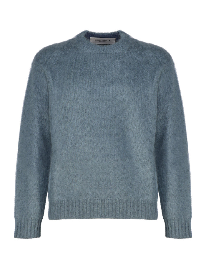 Golden Goose Sweaters Blue Mohair