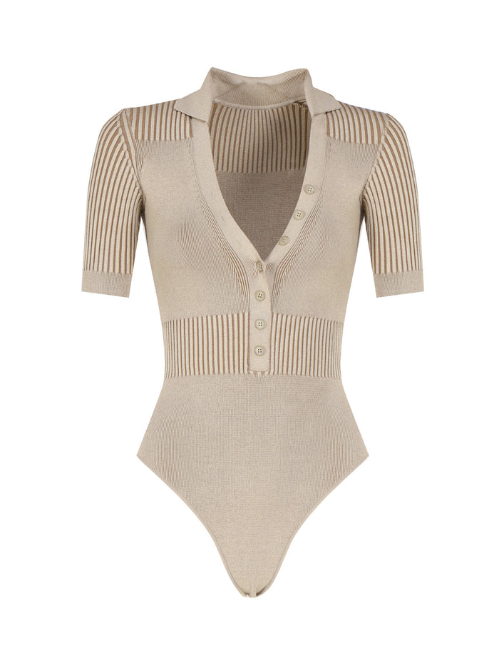 Jacquemus Top Beige Viscose Polyester