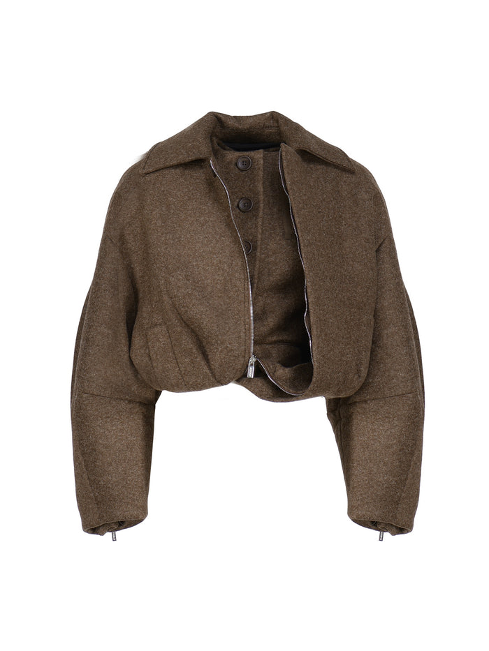 Jacquemus Coats Dark Brown Felt