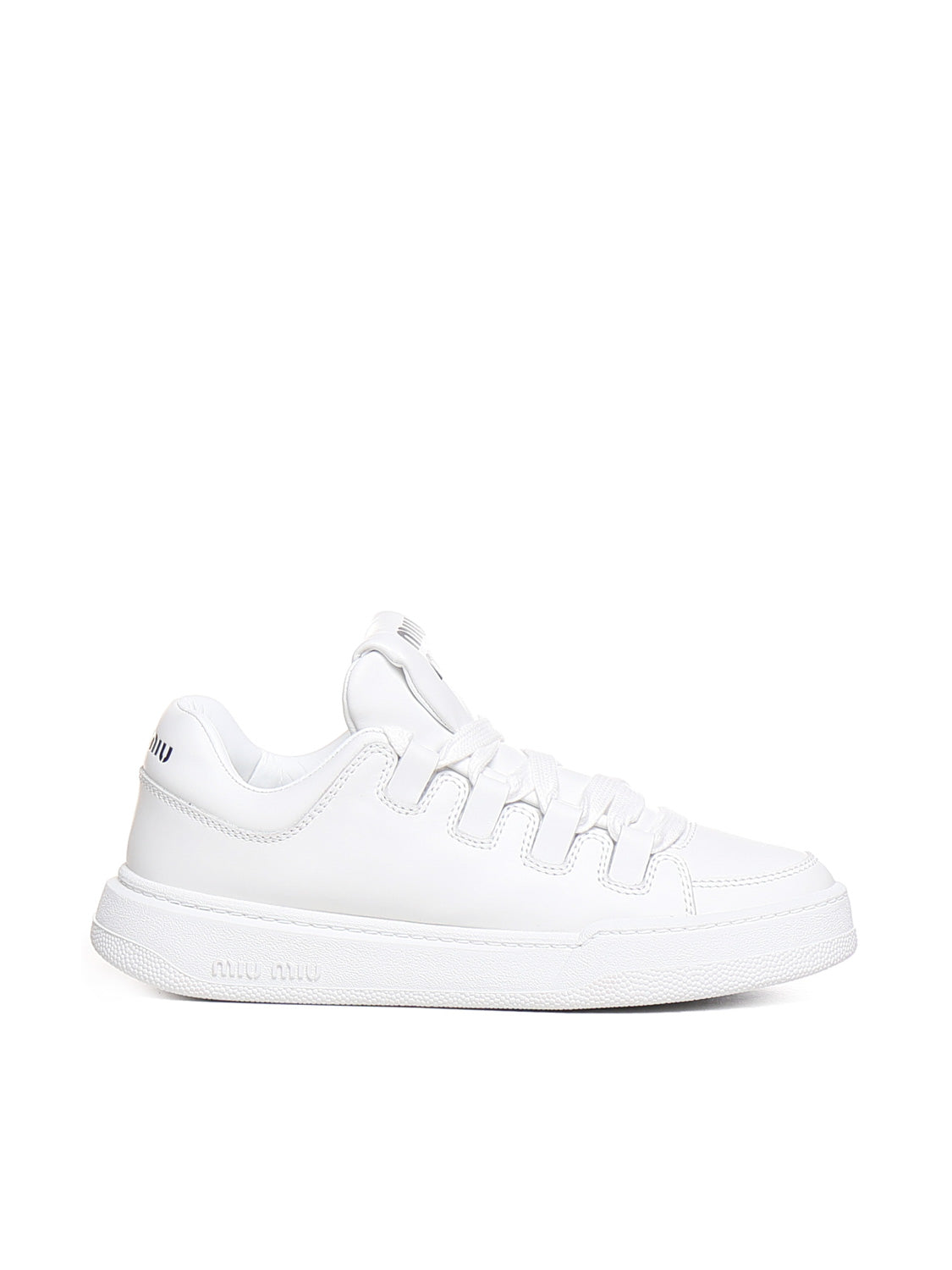 Miu Flat Shoes White Leather