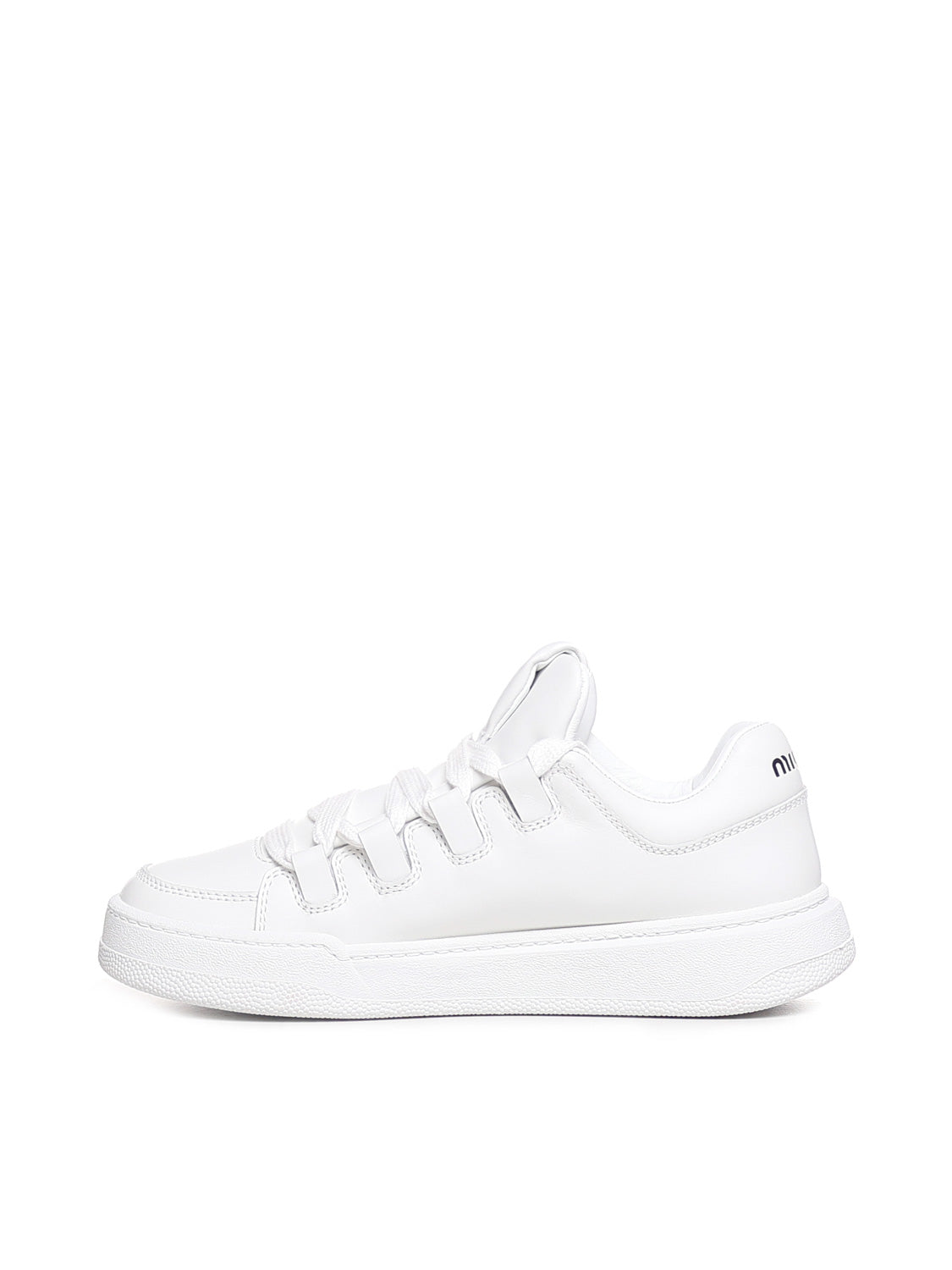 Miu Flat Shoes White Leather