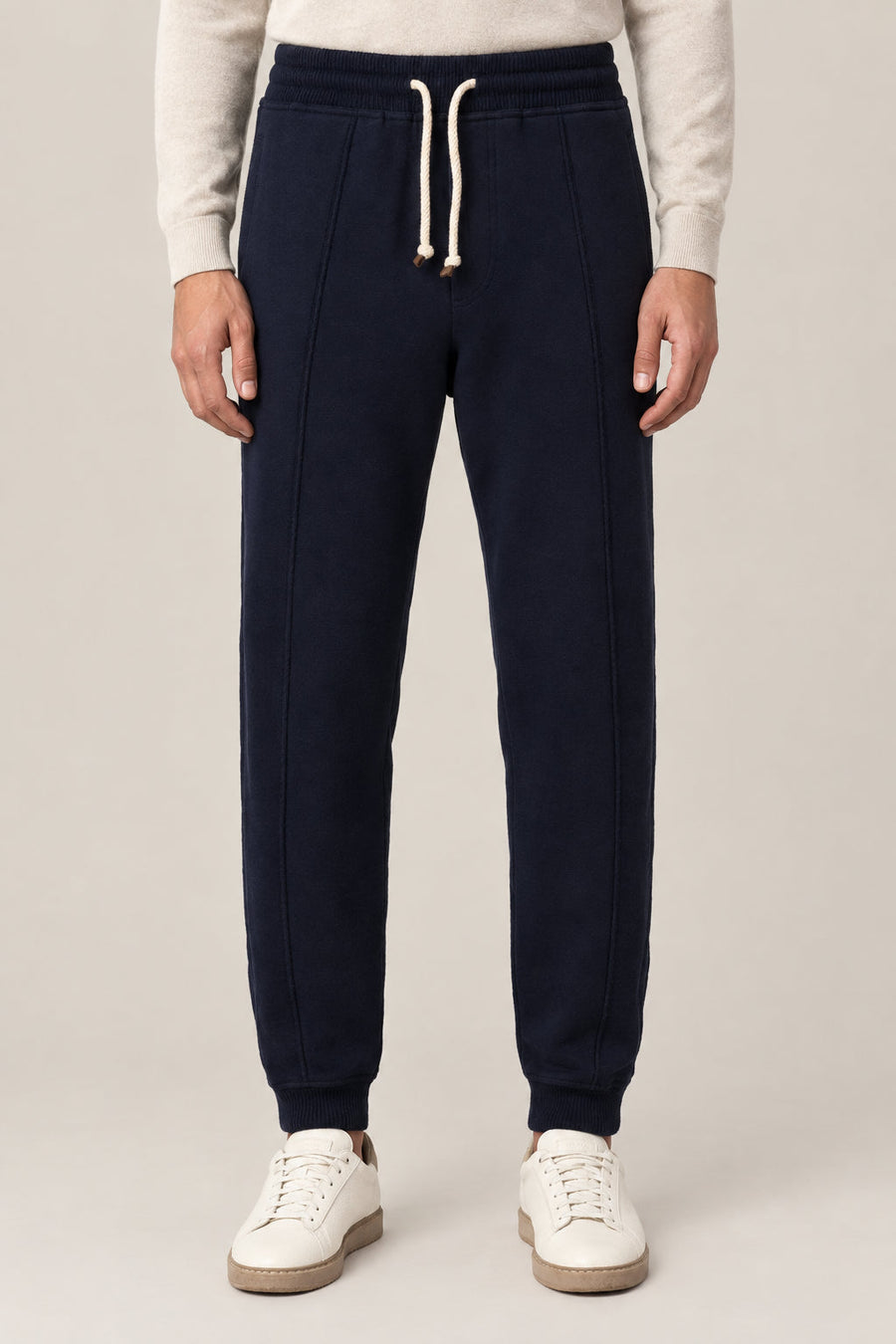 Brunello Cucinelli Mens Navy Drawstring Sweatpants Clothing