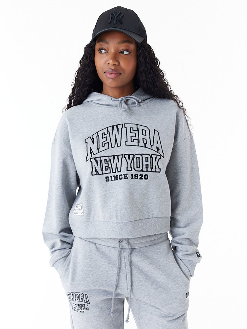 Felpa Crop Arch Wordmark Grey