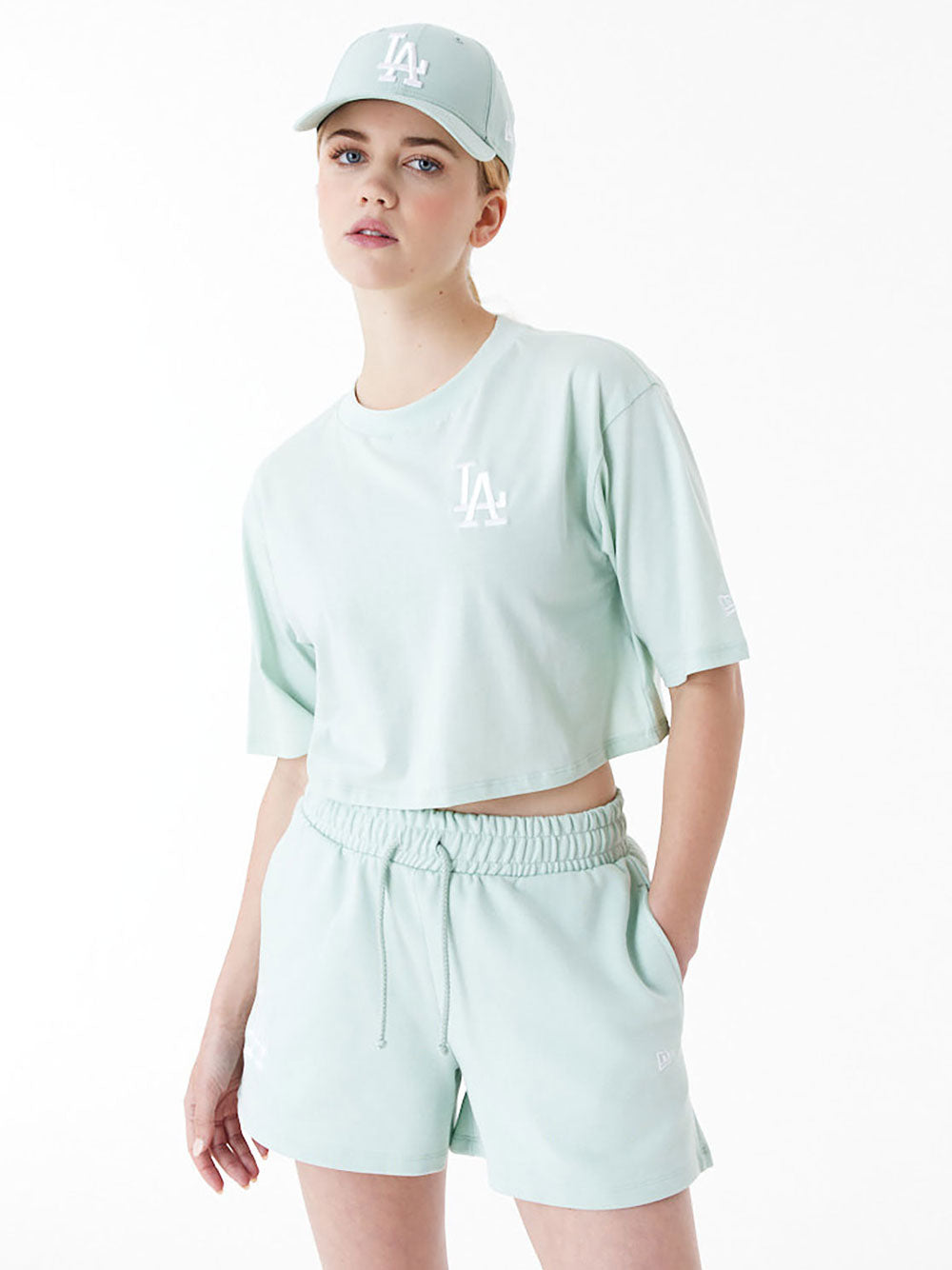 T-shirt Crop La Dodgers Mlb Lifestyle Green