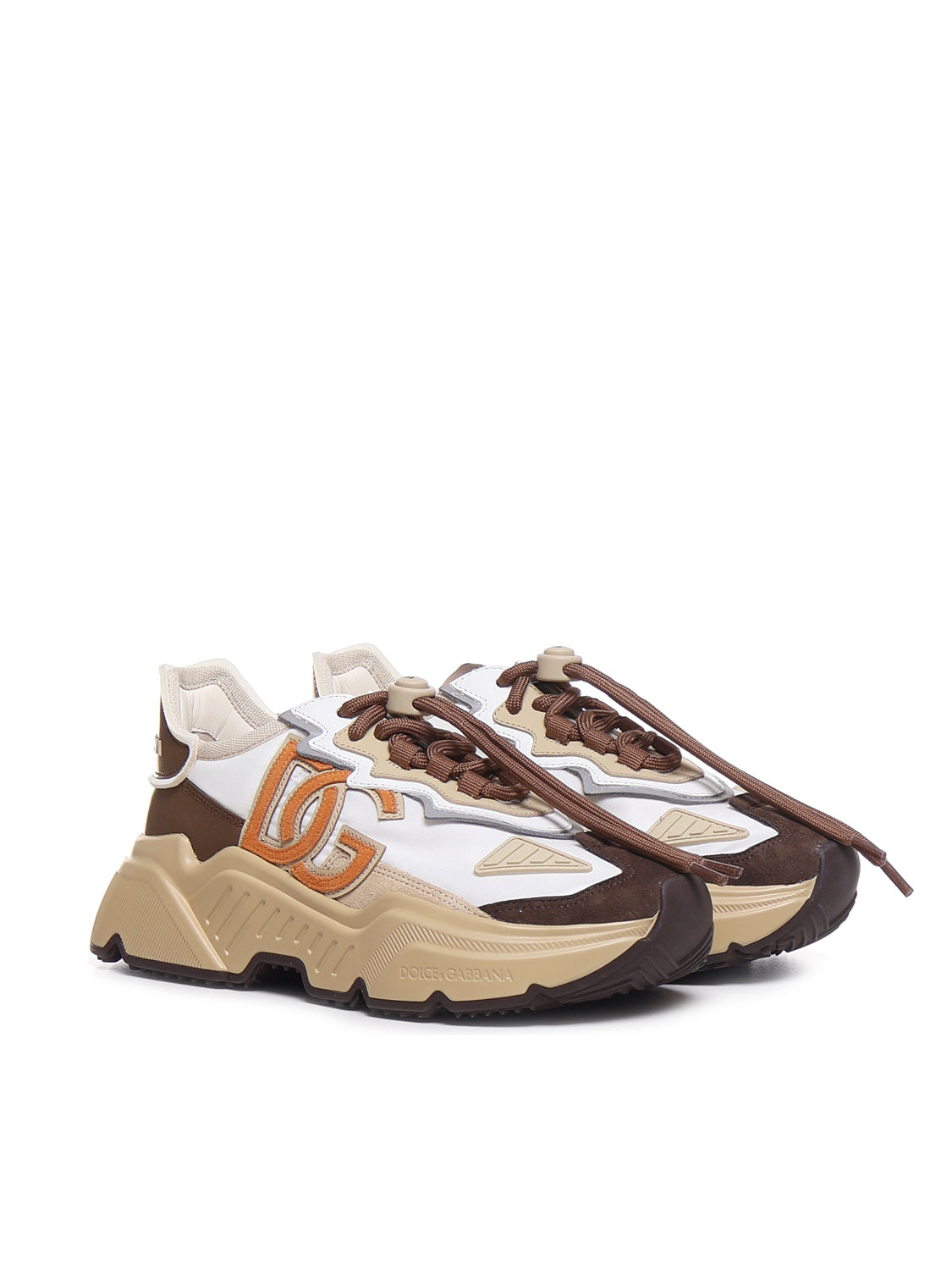 Dolce & Gabbana Sneakers White, Brown Polyamide