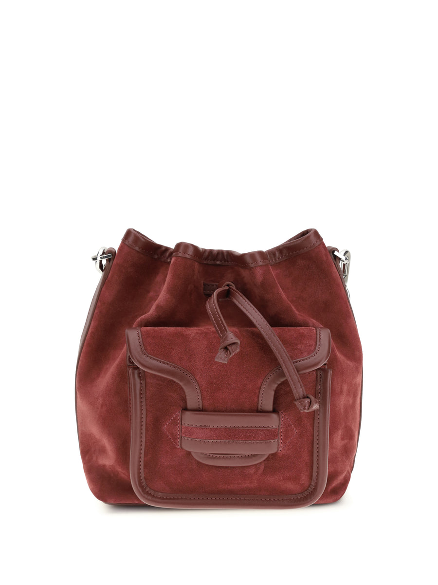 Bucket Bag Alpha Carmine Burgundy Calf Leather