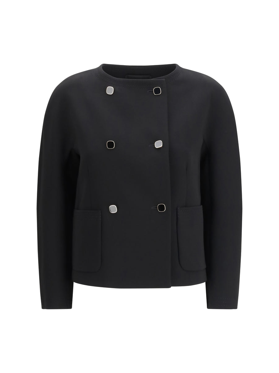 Max Mara Studio Outer: 71% triacetate blazer in black