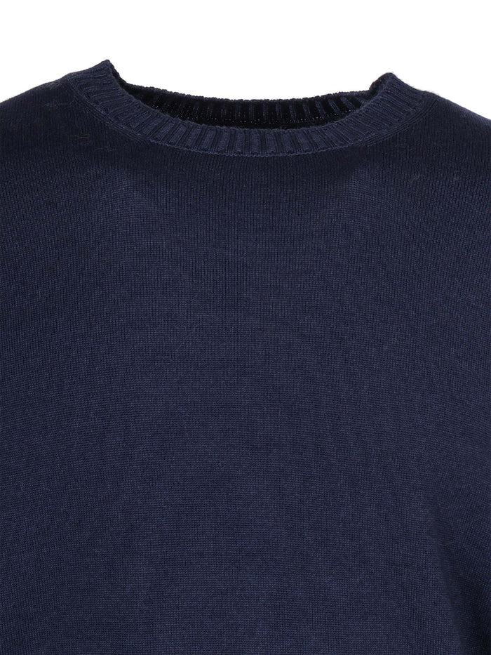 Crewneck Sweater Blue Virgin Wool