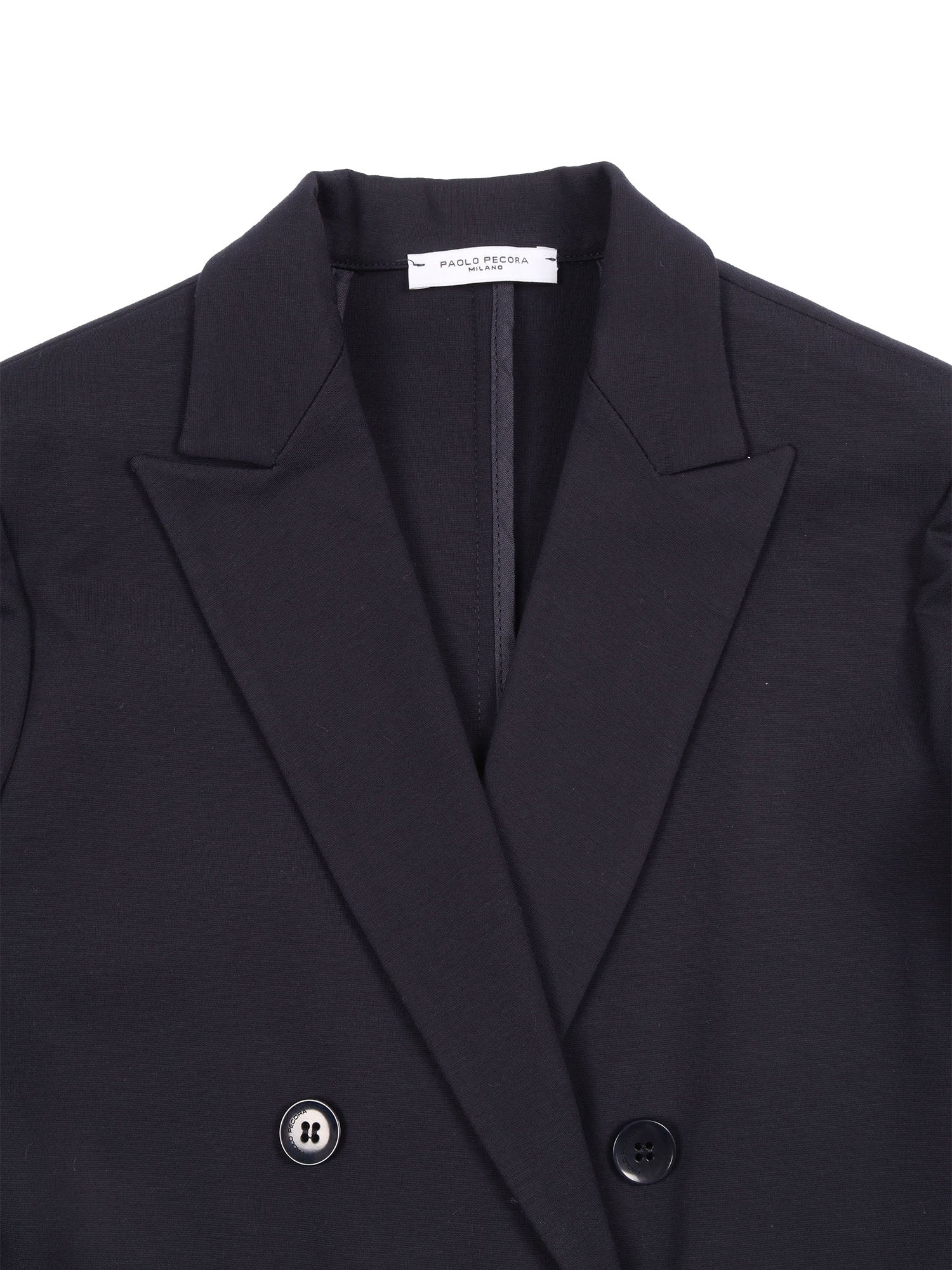 Double-Breasted Jacket Blue Rayon Nylon Elastane
