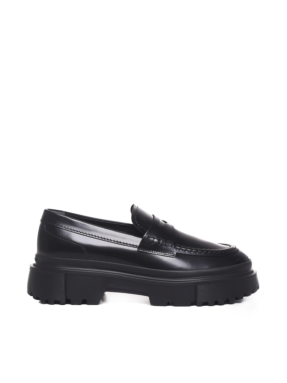 Hogan Flat Shoes Black Calfskin