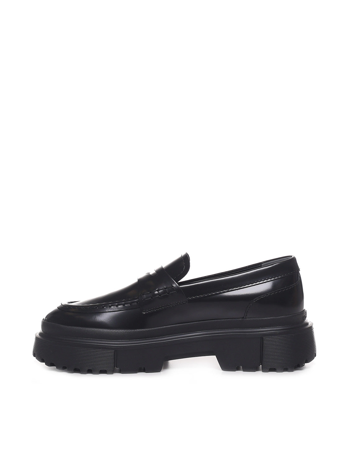 Hogan Flat Shoes Black Calfskin