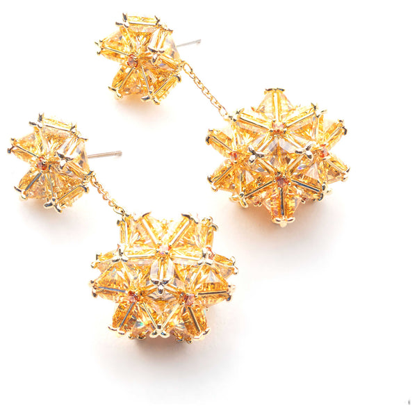 Preloved - Swarovski Curiosa Yellow Crystal Womens Earrings 5600499 One Color