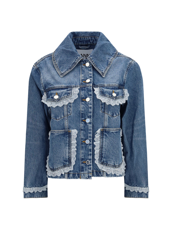 Ganni 100% Cotton jacket in blue