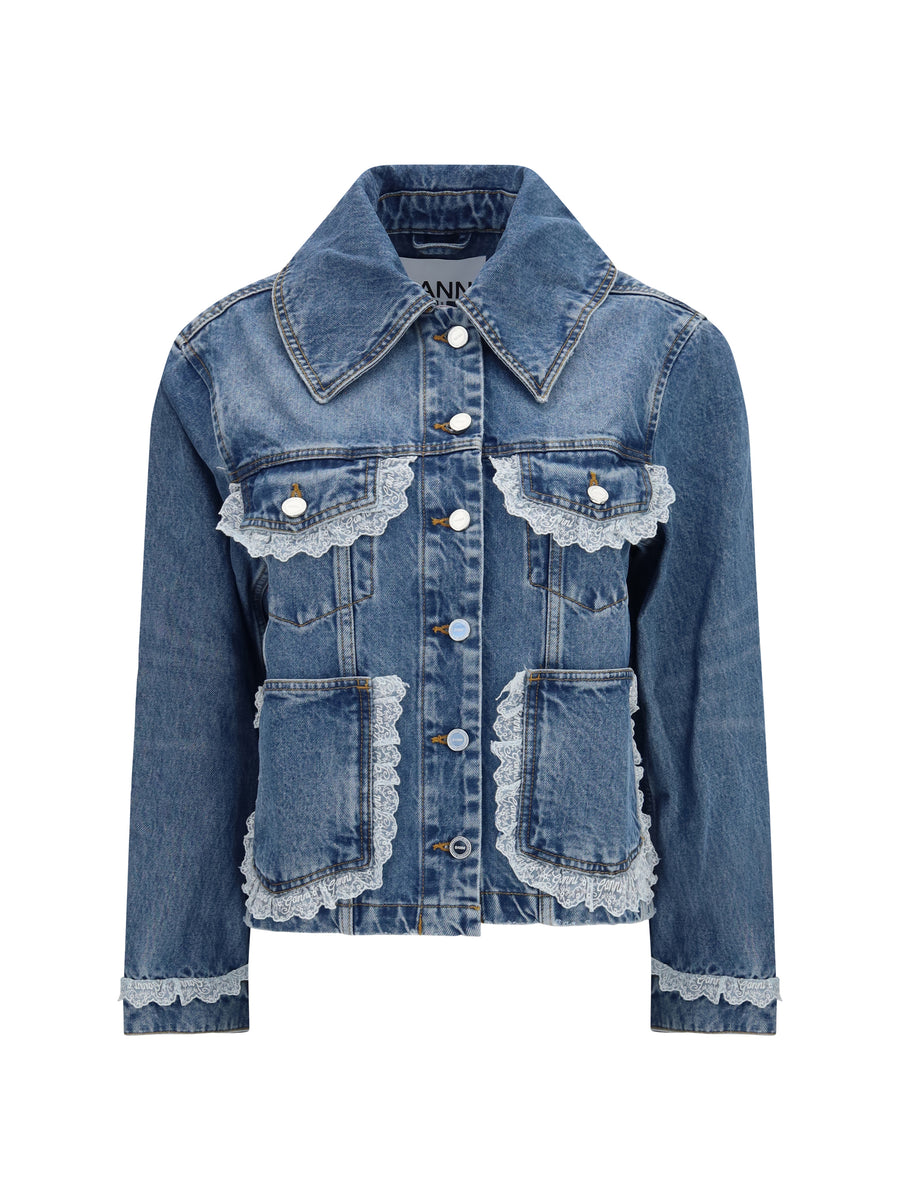 Ganni 100% Cotton jacket in blue