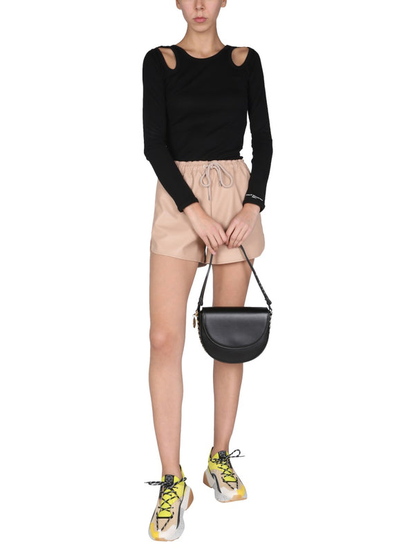 Faux Leather Shorts Pink Viscose