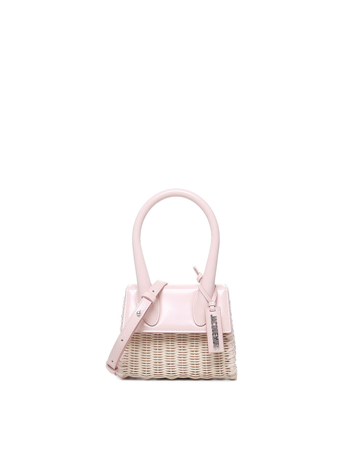 Jacquemus Bags Pale Pink Calfskin Straw