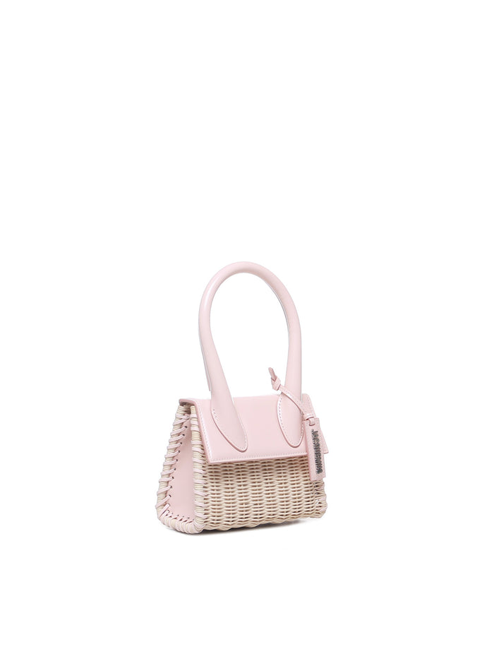 Jacquemus Bags Pale Pink Calfskin Straw