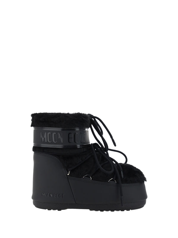 Icon Low Faux Fur Boots Black Polyamide