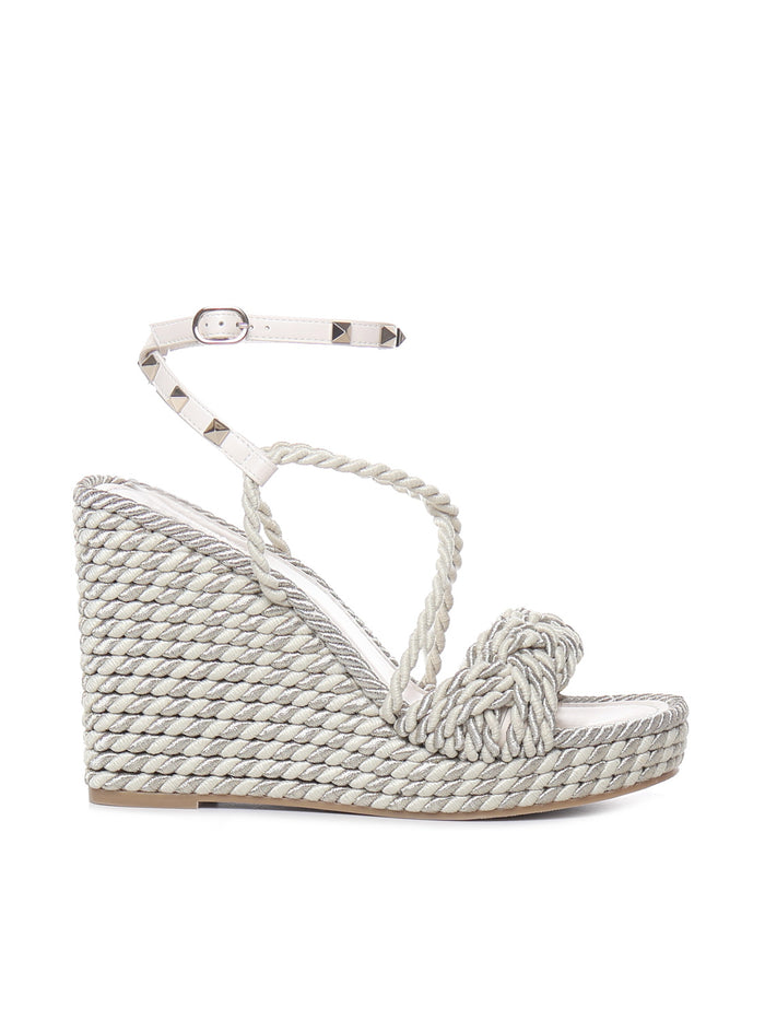 Valentino Garavani Flat Shoes Grey Straw