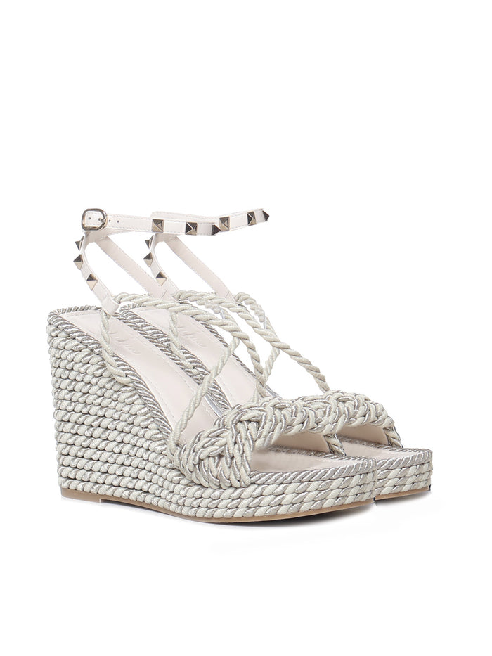 Valentino Garavani Flat Shoes Grey Straw