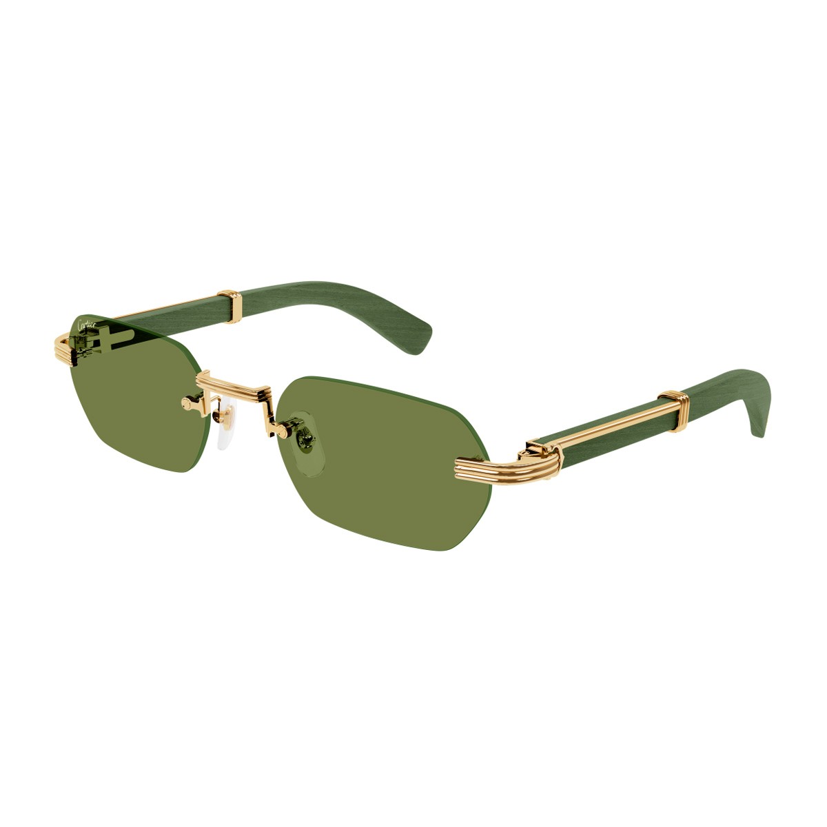 Cartier Ct0362s Première De Sunglasses Gold Metallo/legno