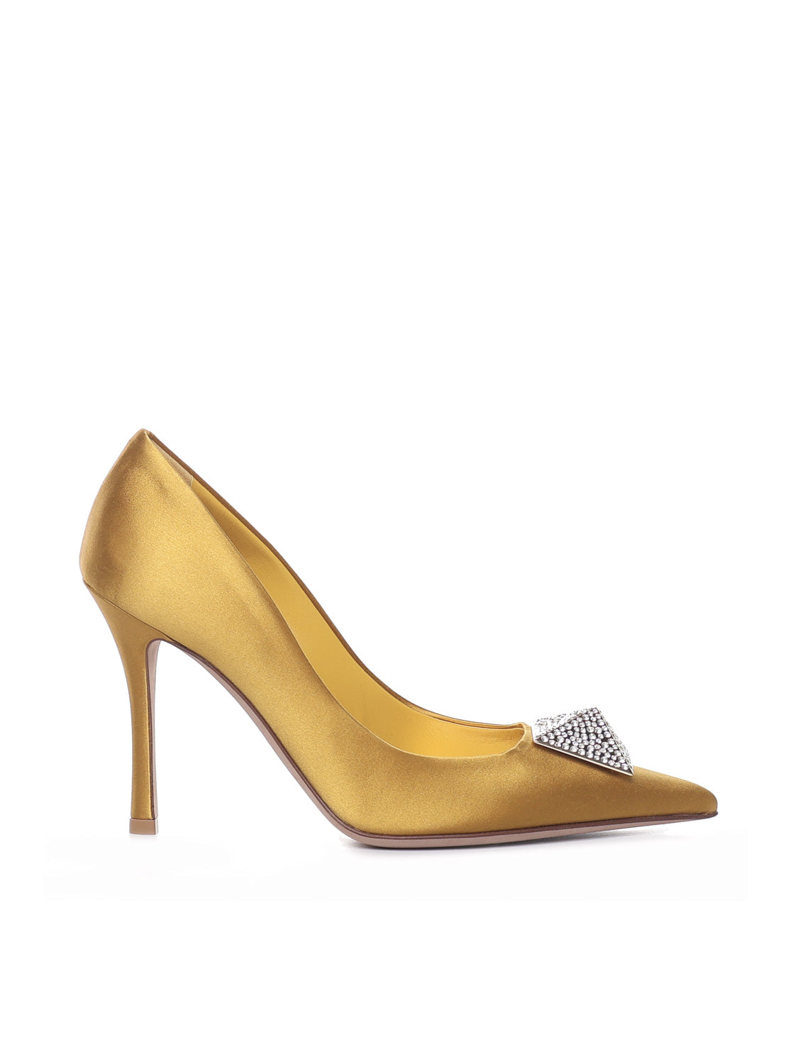 Valentino Garavani With Heel Antique Gold Viscose Silk