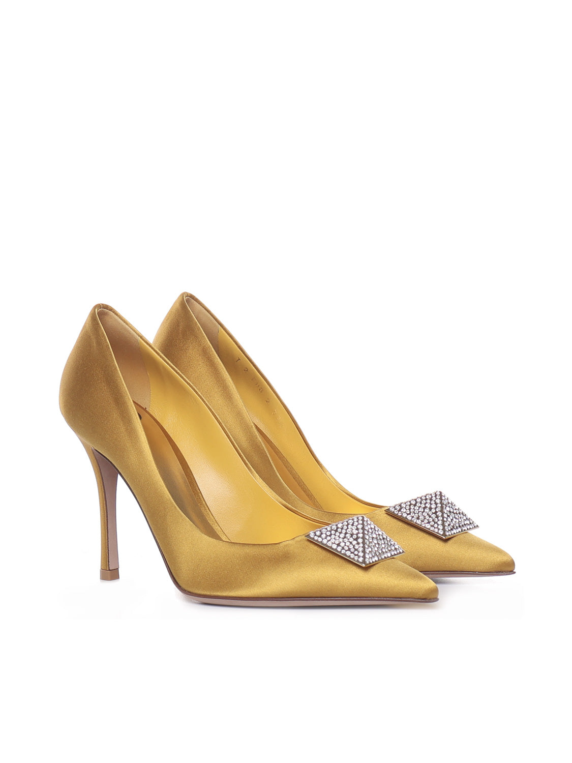 Valentino Garavani With Heel Antique Gold Viscose Silk
