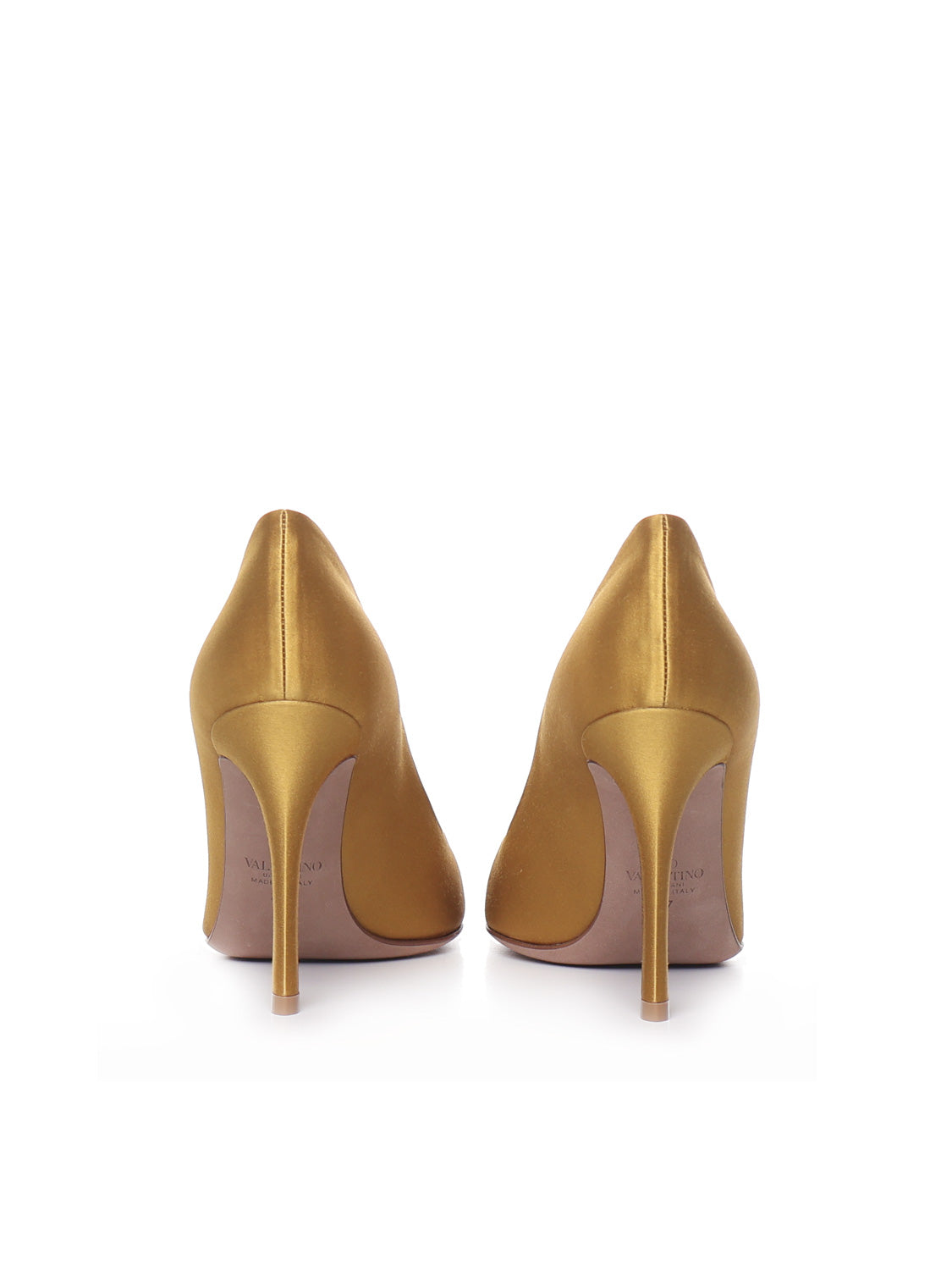 Valentino Garavani With Heel Antique Gold Viscose Silk