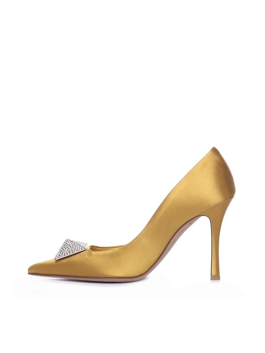Valentino Garavani With Heel Antique Gold Viscose Silk