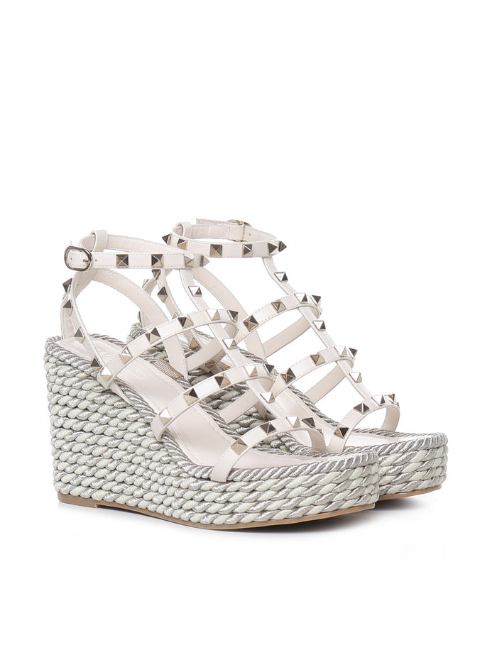 Valentino Garavani Flat Shoes Grey Straw