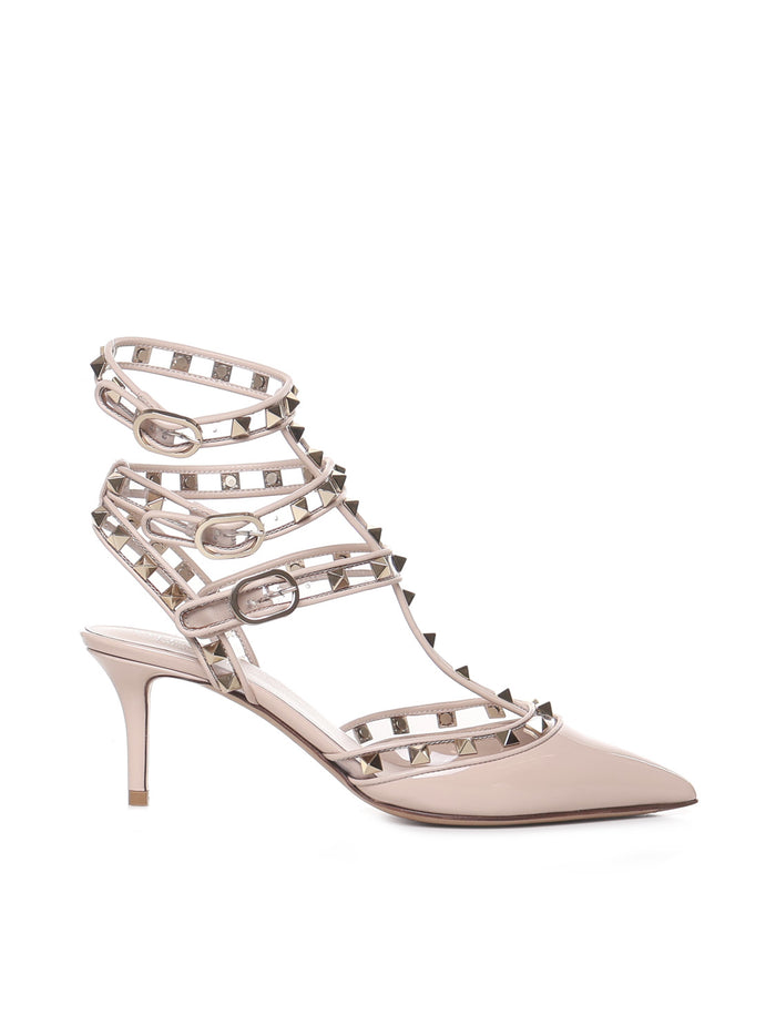 Valentino Garavani With Heel Beige Patent Leather