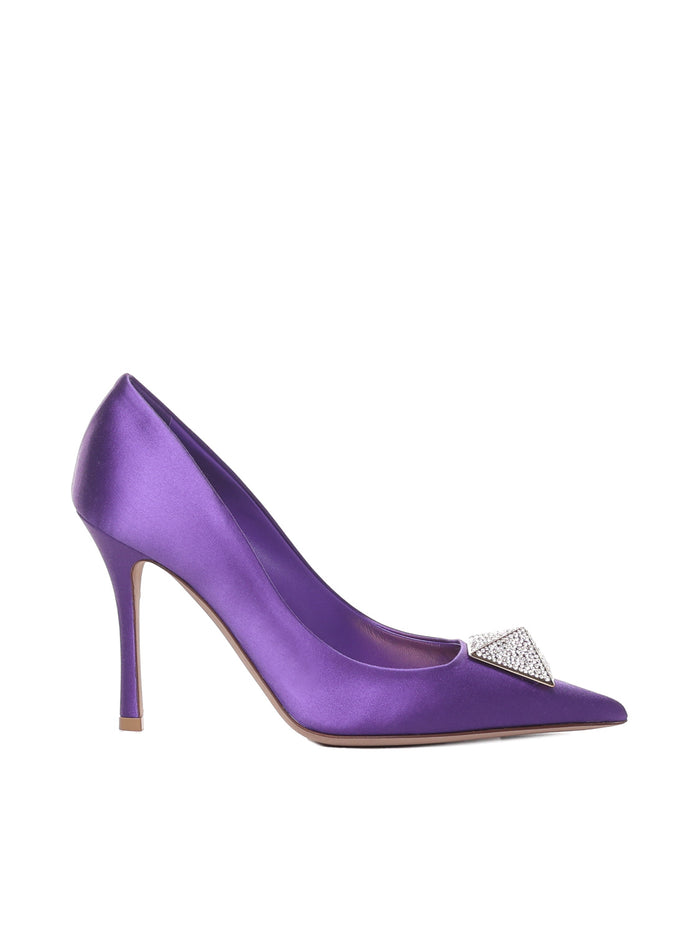 Valentino Garavani With Heel Purple Viscose Silk