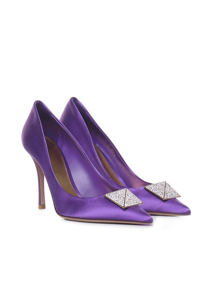 Valentino Garavani With Heel Purple Viscose Silk