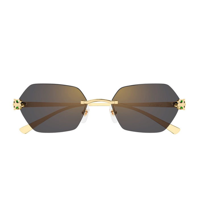 Cartier Ct0636s Panthère De Sunglasses Gold Metallo