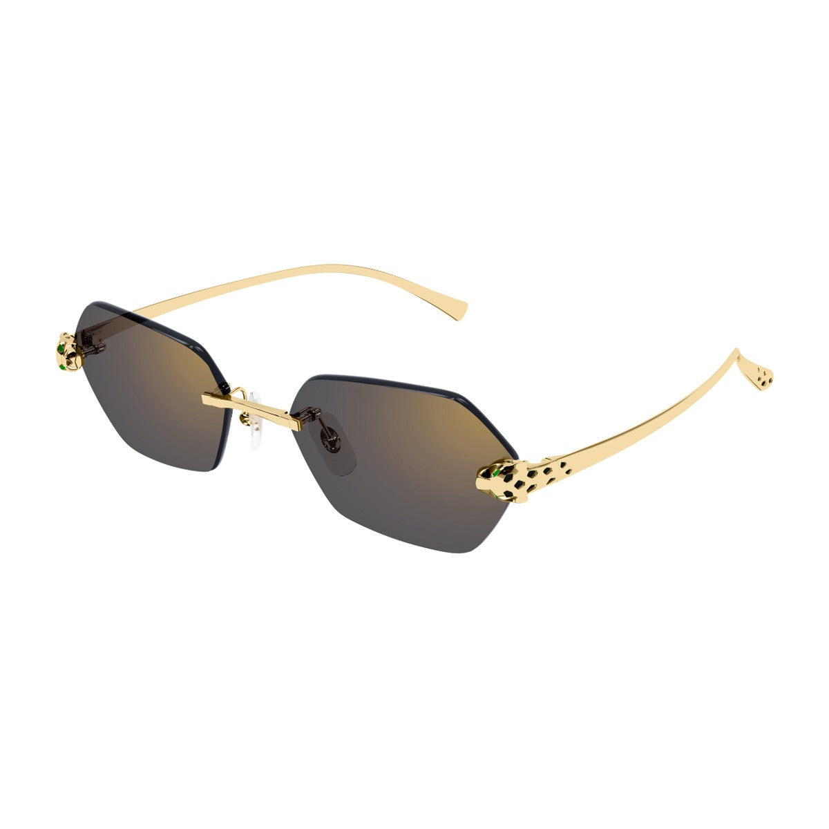 Cartier Ct0636s Panthère De Sunglasses Gold Metallo