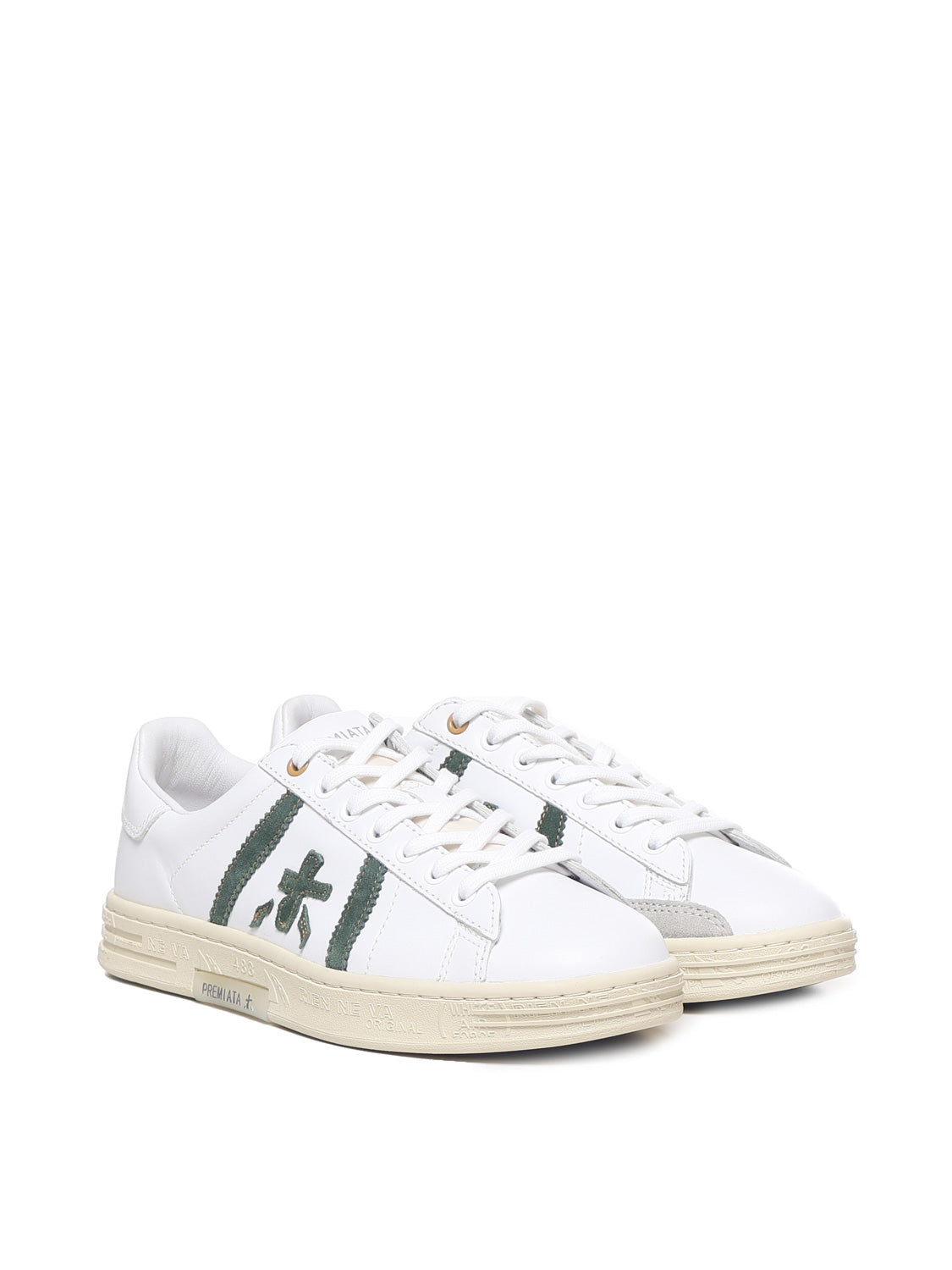 Premiata Sneakers White Calfskin Nylon