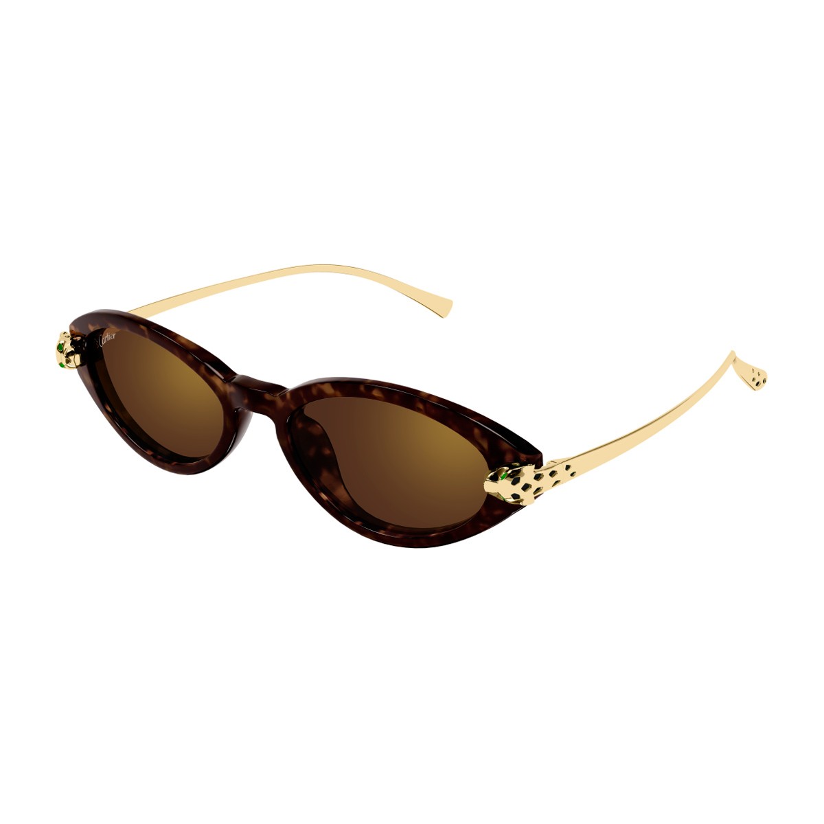 Cartier Ct0634s Panthère De Sunglasses Gold Acetato Riciclato/ Metallo