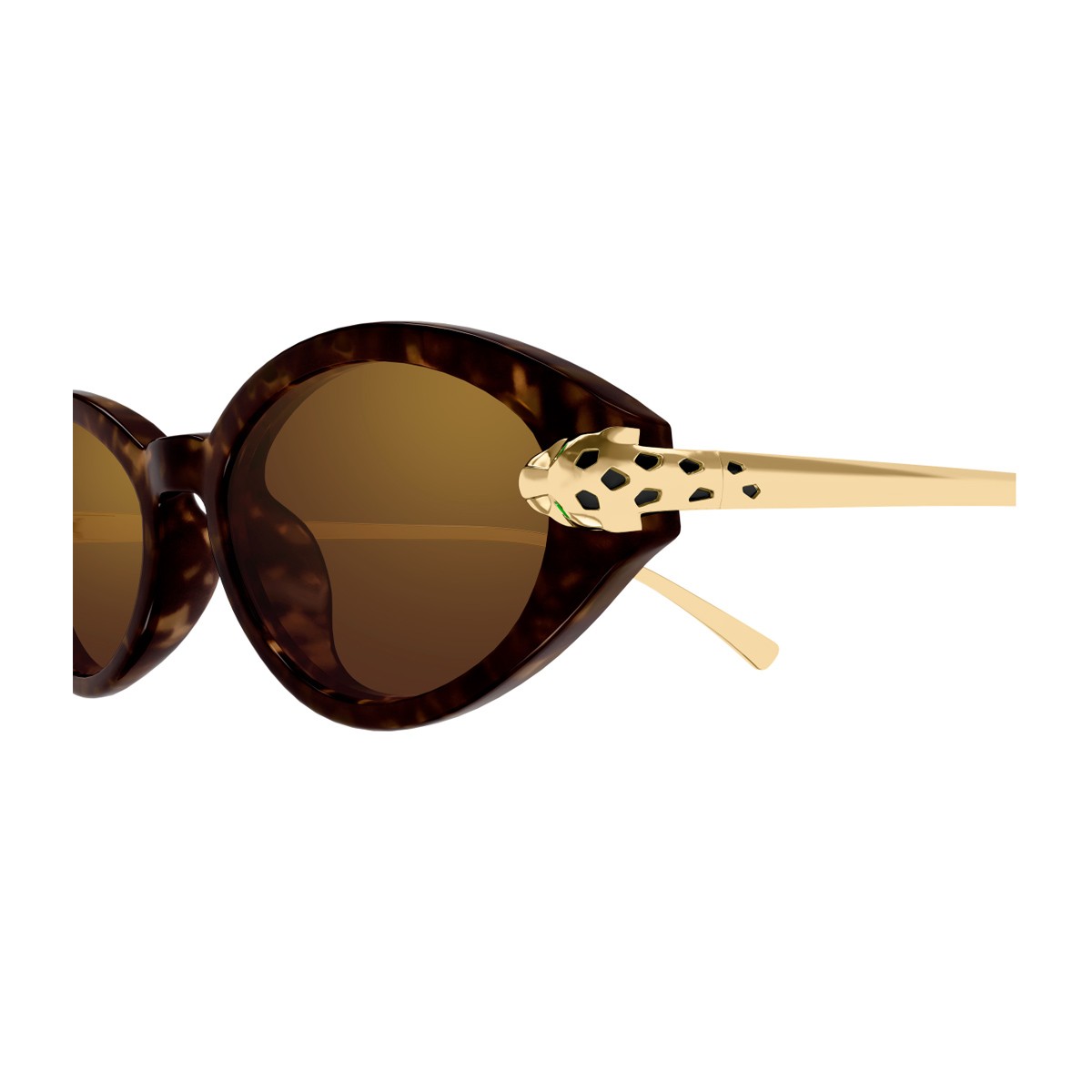Cartier Ct0634s Panthère De Sunglasses Gold Acetato Riciclato/ Metallo