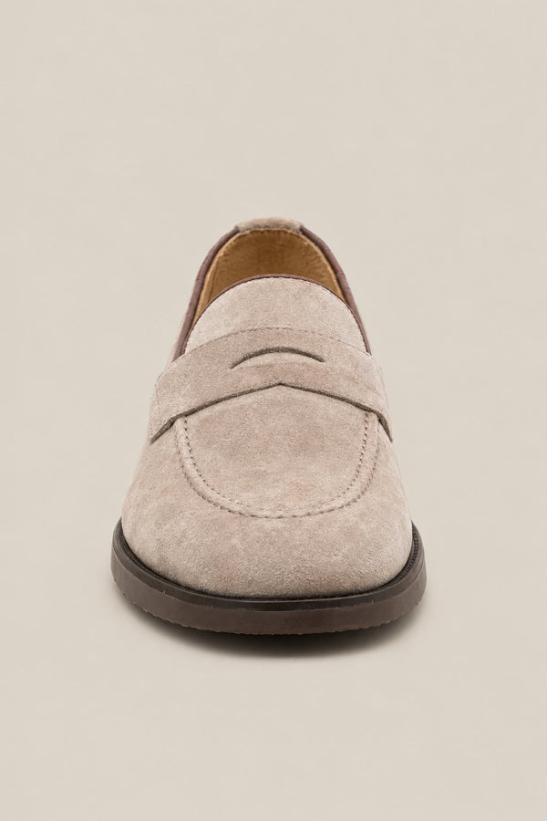 Brunello Cucinelli Mens Avola Suede Penny Loafer Shoes One Color