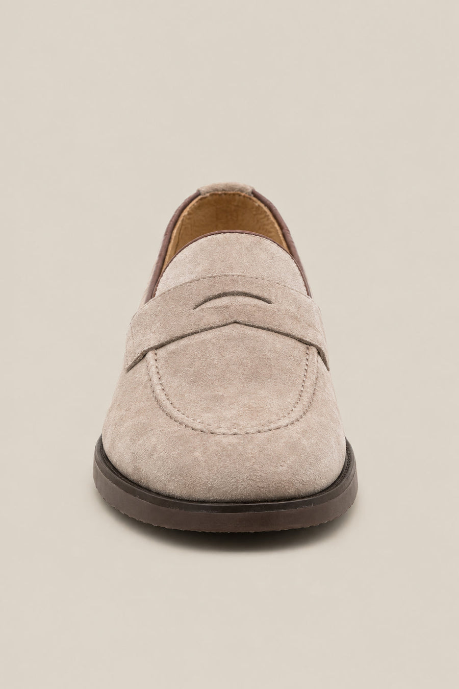 Brunello Cucinelli Mens Avola Suede Penny Loafer Shoes One Color