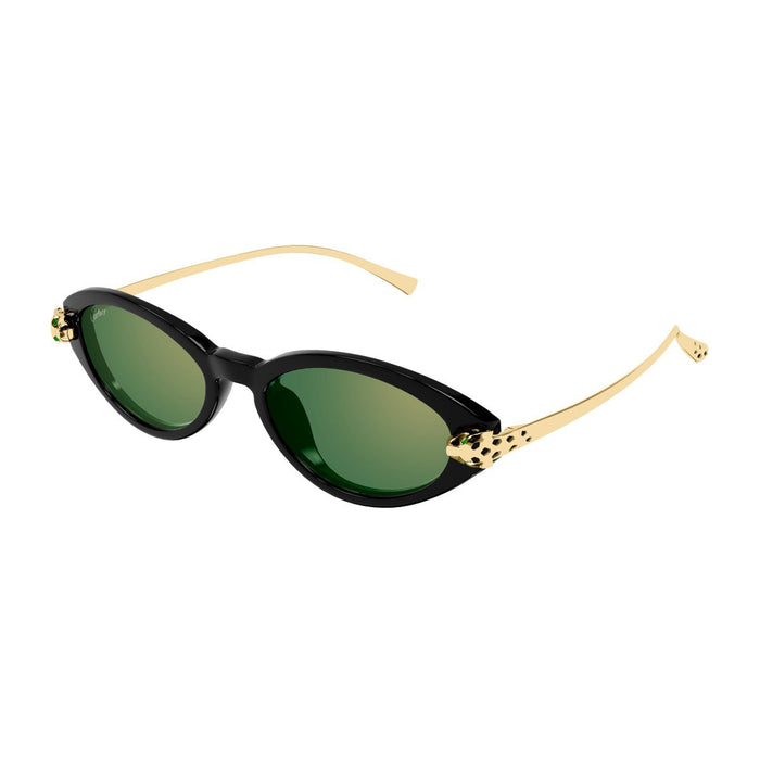 Cartier Ct0634s Panthère De Sunglasses Gold Acetato Riciclato/ Metallo