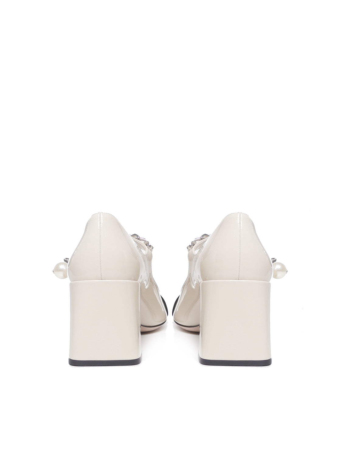 Miu With Heel Avorio+nero Vitello