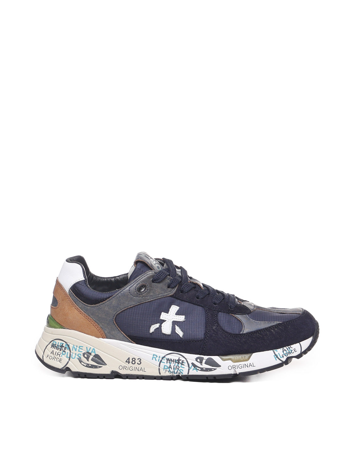 Premiata Sneakers Blue Leather Polyamide
