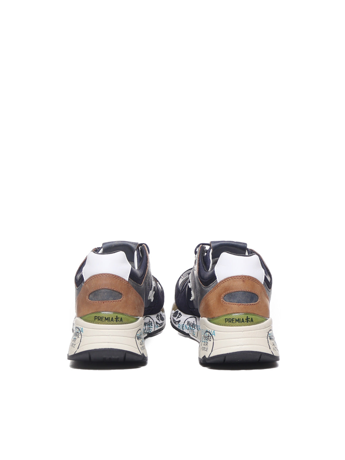 Premiata Sneakers Blue Leather Polyamide
