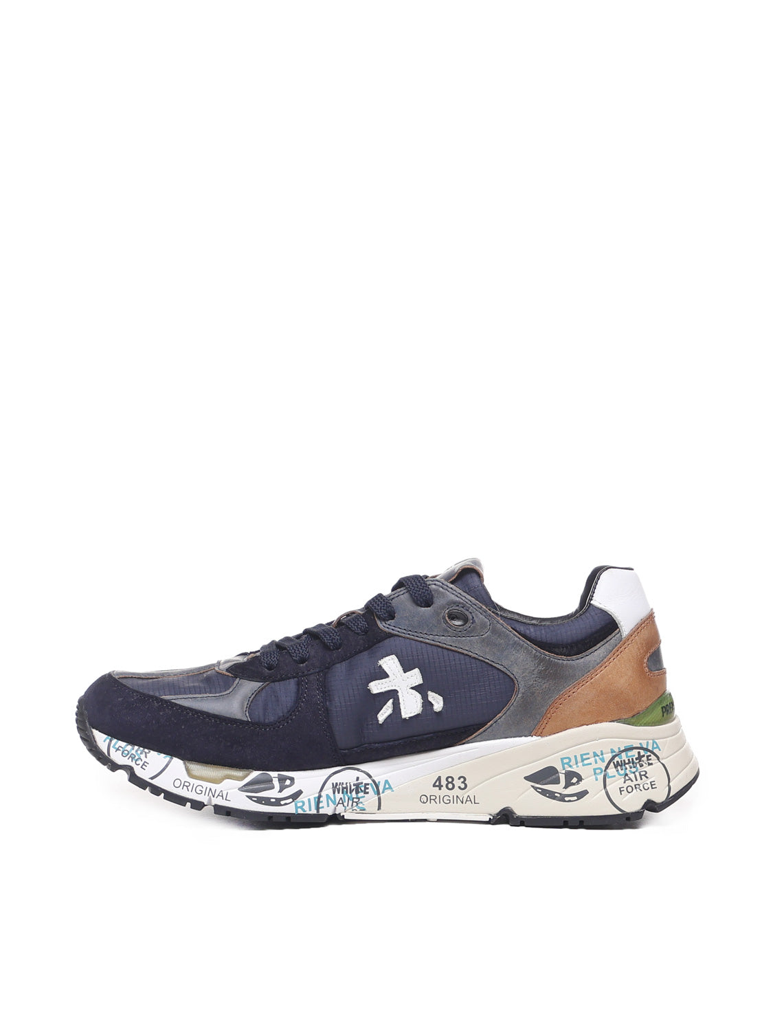 Premiata Sneakers Blue Leather Polyamide